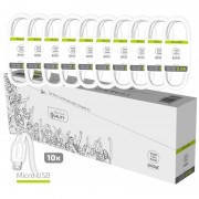 TechOneTech Basik Pack de 10 Cables USB Macho - MicroUSB Macho - Longitud 1m
