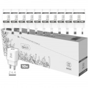 TechOneTech Basik Pack de 10 Cargadores de Pared 1 Puerto USB 12W