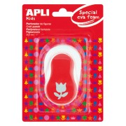 Apli Perforadora de Papel y Goma Eva en Forma de Tulipan - Tamaño de Figura 25.4mm - Perforadora de Alta Calidad para Papel