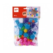 Apli Kids Bolsa de 80 Pompones Glitter - Tamaños 10mm