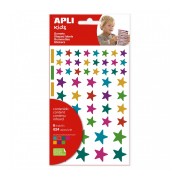 Apli Kids Bolsa de 624 Gomets Estrellas - Adhesivo Removible - Tamaños y Colores Surtidos