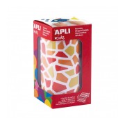 Apli Kids Rollo de 2460 Gomets Mosaico - Adhesivo Base Agua - Libre de Disolventes - Materiales 100% Reciclables - Colores Rojo