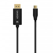 Aisens Cable Conversor Aluminio USB-C a Displayport 8K@60Hz - USB-C/M-DP/M - 0.8m - Color Negro