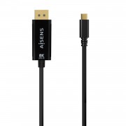 Aisens Cable Conversor USB-C a Displayport 8K@60Hz - USB-C/M-DP/M - 1.8m - Color Negro