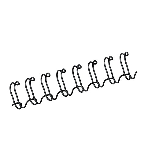 Fellowes Wire Pack de 100 Espirales Dobles Metalicas 10mm - Hasta 80 Paginas - Color Negro