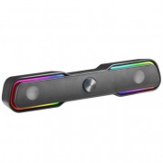 Mars Gaming MSBX Barra de Sonido Bluetooth 10W - Iluminacion RGB - Control de Volumen - Color Negro