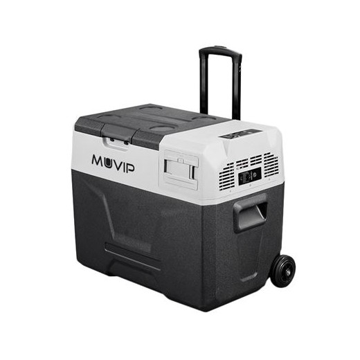 Muvip Nevera Portatil con Compresor - Capacidad 40L - Luz LED - Proteccion Bateria - Temperatura -20º/+20º - Conexion 12/24/2