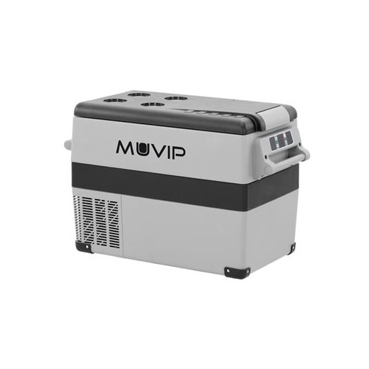Muvip Nevera Portatil de Compresor 45L - Luz LED Interior - Proteccion Bateria Vehiculo - Temperatura -20º/+20º - Conexion 12