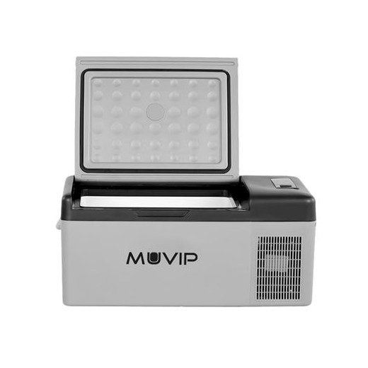 Muvip Nevera Portatil de Compresor 15L - Luz LED - Proteccion Bateria - Temperatura -20º/+20º - Conexion 12/24/220V - Consumo