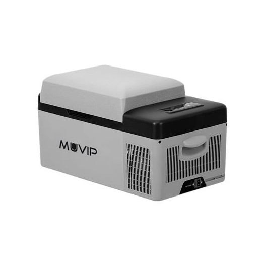 Muvip Nevera Portatil de Compresor 20L - Luz LED Interior - Proteccion Bateria Vehiculo - Temperatura -20º/+20º - Conexion 12