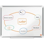 Nobo Premium Plus Pizarra Magnetica de Acero Lacado 600x450mm - Montaje en Esquinas - Superficie de Borrado Facil - Color Blanc