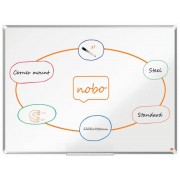 Nobo Premium Plus Pizarra Magnetica de Acero Lacado 1200x900mm - Montaje en Esquinas - Superficie de Borrado Facil - Color Blan