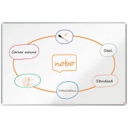 Nobo Premium Plus Pizarra Magnetica de Acero Lacado 1800x1200mm - Montaje en Esquinas - Superficie de Borrado Facil - Color Bla
