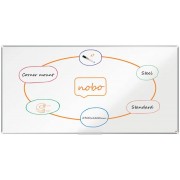 Nobo Premium Plus Pizarra Magnetica de Acero Lacado 2400x1200mm - Montaje en Esquinas - Blanco