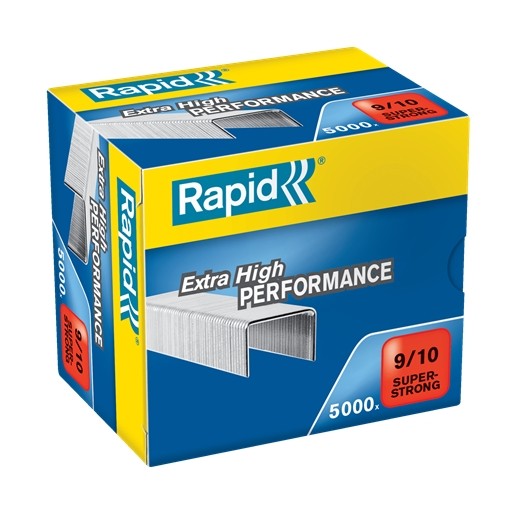 Rapid Super Strong Caja de 5000 Grapas 9/10 - De 40 a 70 Hojas - Alambre Galvanizado Superreforzado - Patilla de 10mm