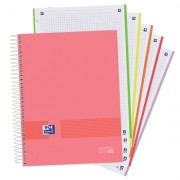 Oxford Europeanbook 5 Oxford & You Pack de 5 Cuadernos Espiral Formato A4+ Cuadriculado 5x5 - 120 Hojas Microperforadas con 4 T