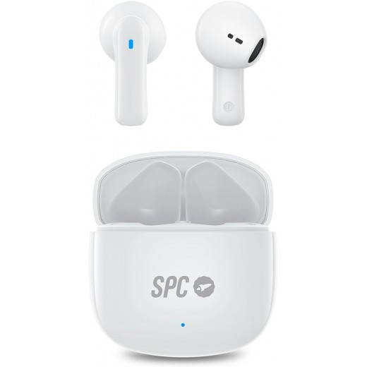 SPC Auriculares True Wireless Zion 2 Play - Autonomia 28 Horas - Base de Carga USB-C - Control por Toques - Compatible con Asis