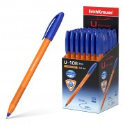 Erichkrause Boligrafo U-108 Naranja Stick - Ultra Glide Technology - Tinta Azul