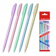 Erichkrause Pack de 5 Boligrafos Neo Pastel Pearl - Punta de Aguja Sofisticada - Tinta de Baja Viscosidad - Colores Pastel Perl
