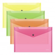 Erichkrause Pack de 12 Sobres Glossy Neon - Tamaño ?4 - Semitransparente - Surtido de Colores - Color Surtido