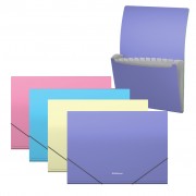 Erichkrause Pack de 4 Clasificadores Matt Pastel - 12 Fundas - Tamaño A4 - Colores Surtidos