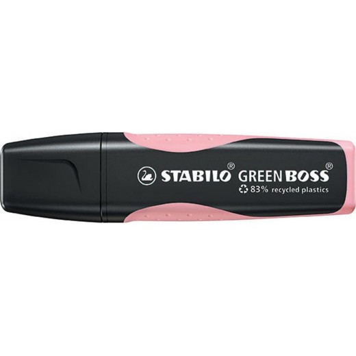 Stabilo Green Boss Pastel Marcador Fluorescente - Fabricado con un 83% de Plastico Reciclado - Trazo entre 2 y 5mm - Recargable