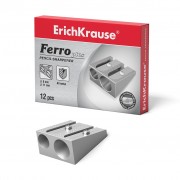 Erichkrause Ferro Plus - Sacapuntas Doble de Aluminio - Agarre Ergonomico - Dos Agujeros de 8mm y 11mm - Cuchilla de Acero al C