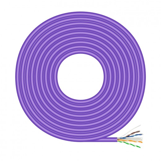 Aisens Cable de Red RJ45LSZH Cat.6 UTP Rigido AWG23 CCA (Aleacion) - 100m - Color Violeta