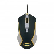 FR-TEC Batman Raton USB hasta 8000dpi - Iluminacion LED Amarillo - Plug and Play - Cable Trenzado de 1.8m - Color Negro/Gris/Am