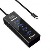 Cromad Cable USB Tipo C - Longitud 30cm - Velocidad de Transferencia 5Gbps - 4 Puertos USB 3.0 - No Requiere Instalacion - Comp