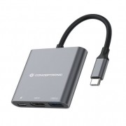 Conceptronic DONN01G 3 en 1 Estacion de Acoplamiento USB-C con 1x HDMI