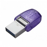 Kingston DataTraveler microDuo 3C Memoria USB-A + USB-C 256GB 3.2 Gen 1 - Velocidad de Lectura 200 MB/s - Tapon Protector (Pend