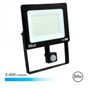 Elbat Foco LED de 50W - Potencia: 50W - Lumenes: 5400 - Sensor de Movimiento - 6.500K Luz Fria - 30.000 - 50.000 Horas de Vida
