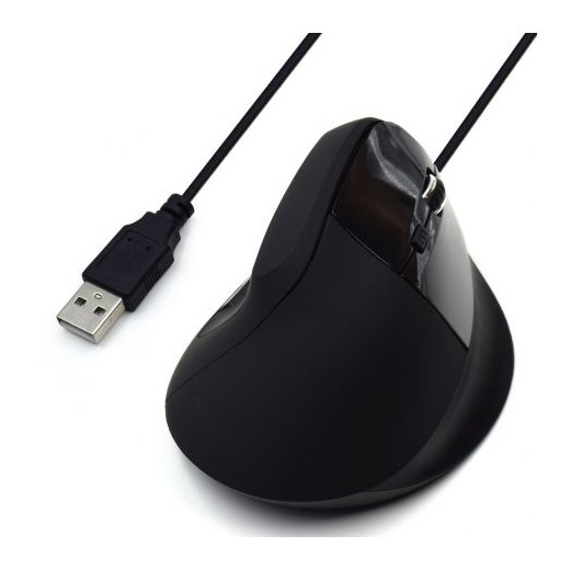 Ewent Raton Ergonomico Vertical USB 1800dpi - 5 Botones - Uso Diestro - Cable de 1.23m - Color Negro