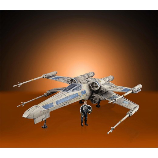 Hasbro Disney Star Wars Colleccion Vintage Replica Caza Ala-X + Anton Merrick Rogue Squadron - Alas moviles - Figura de 9cm. de