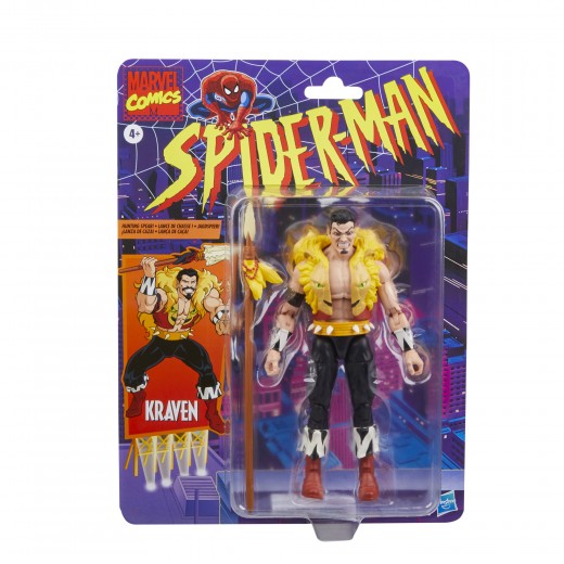 Hasbro Marvel Legends Retro Spider-Man Kraven El Cazador - Figura de Coleccion - Altura 15cm aprox. - Fabricada en PVC