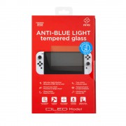 FR-TEC Cristal Templado Anti Luz Azul para Nintendo Switch Oled - Dureza H9 - Bloquea 98% Radiacion Azul - Adherencia sin Resid