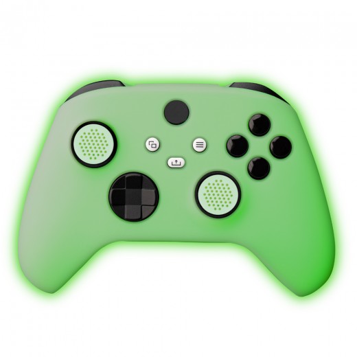 FR-TEC Funda de Silicona Xbox Glow in The Dark - Grips Incluidos - Brilla en La Oscuridad - Color Verde