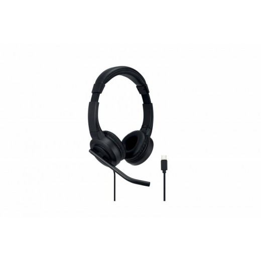 Kensington H1000 Auriculares con Microfono USB-C - Diadema Ajustable - Almohadillas Acolchadas - Controles en Cable - Cable Tre