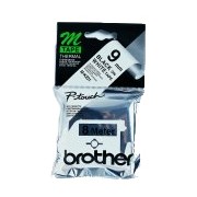 Brother MK221BZ Cinta No Laminada Original de Etiquetas - Texto Negro sobre Fondo Blanco - Ancho 9mm x 8 metros