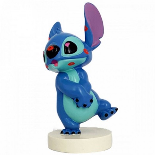 Enesco Disney Lilo & Stitch Stitch con Pintalabios - Figura de Coleccion - Fabricada en Resina - Tallado y Pintado a Mano