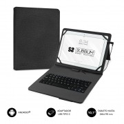 Subblim Keytab Pro USB - Teclado con Funda Universal para Tablets - Comodidad y Flexibilidad al Escribir - Angulo Ideal para Es
