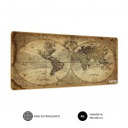 Subblim Alfombrilla de Escritorio Mapa Del Mundo Vintage - Tamaño 900x400x3mm - Espacio para Raton y Teclado - Resistente al A