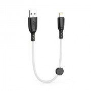 XO Cable NB247 Carga Rapida USB - Lightning - 6A - 25cm con Clip - Color Blanco