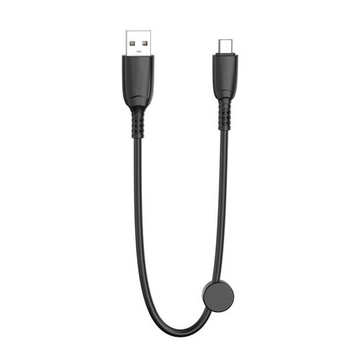XO Cable NB247 Carga Rapida USB - Micro USB - 6A - 25cm con Clip - Color Negro