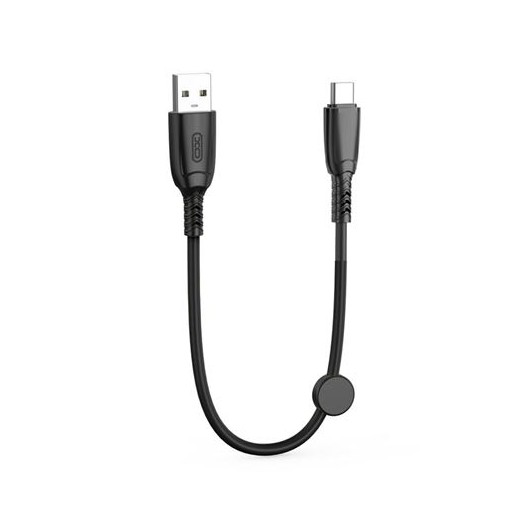 XO Cable NB247 Carga Rapida USB - Tipo C - 6A - 25cm con Clip - Color Negro