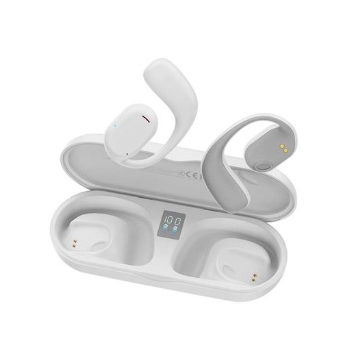 XO Auriculares TWS X25 - Pantalla Digital + Conduccion de Aire - Color Blanco