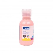 Milan Botella de Tempera 125ml - Tapon Dosificador - Secado Rapido - Mezclable - Color Rosa Palido