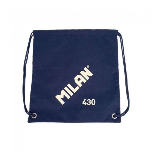 Milan Serie 1918 Bolsa/Mochila de Tiras Grande - Tejido 'ripstop' Ligero y Resistente - Medidas 34x42x0.7cm - Color Azul Oscuro