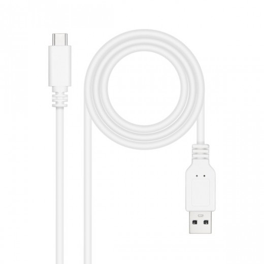 Nanocable Cable 2.0 3A USB-C Macho a USB-A Macho - Longitud 1.50m - Color Blanco